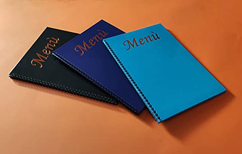 Rilegraf - RILMENA4B menukaarthouder voor Restaurant Pub Pizzeria formaat A4 - Blauw - Afbeelding 4