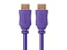 Monoprice HDMI High Speed Cable - 1.5 Feet - Purple, 4K@60Hz, HDR, 18Gbps, YUV 4:4:4, 28AWG - Select Series