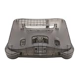 BITFUNX N64 Replacement Shell, Transparent Case Protective Housing for N64 Game Console All Version (Tran-Black)