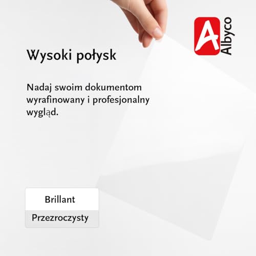 Albyco Laminierfolien, Laminiertaschen - Format A5, 154x216 mm - Dicke 2x125 (250) Mikron - Glänzend - 100 Stück - Transparent