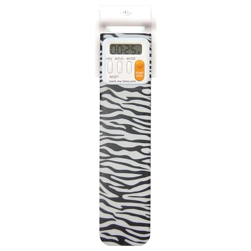 Mark-My-Time Zebra LED Book Light with Digital Bookmark and Reading Timer