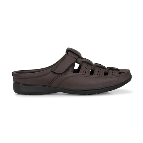 Image of Leather Backless Sandals for Men | Casual Open Half Sandal Footwear