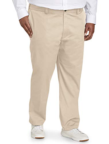 Amazon Essentials Men's Big & Tall Athletic-fit Wrinkle-Resistant Flat-Front Chino Pant fit by DXL, Khaki, 44W x 30L
