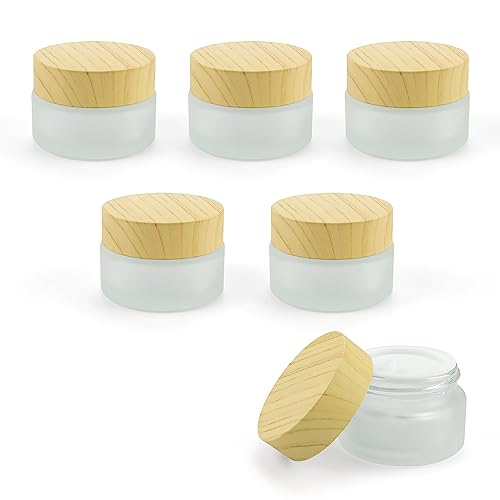 DEANKEJI Lot de 6 pots à crème réutilisables - 20 ml - En verre - Couvercle inclus - Pour crèmes, cosmétiques, lotions