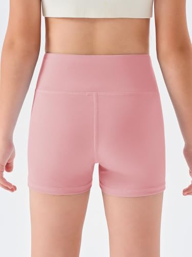 Image of Haloumoning Girls Athletic Shorts Kids High Waisted Yoga Dance Biker Shorts Comfy Gymnastics Shorts 5-14Y