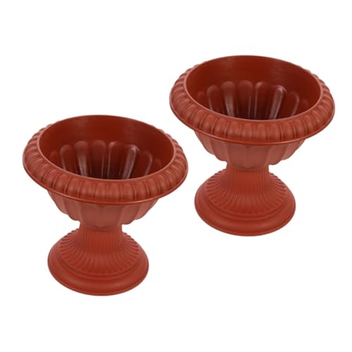 SOIMISS 2pcs European Style Roman Flower Pot Classic Urn Planter Decorative Flower Vase for Wedding Garden Table Centerpiece Outdoor Home Decor