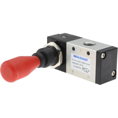 PRO SOURCE Hand Lever Mechanical Air Valve: 3-Way, 2-Position Lever/Spring, 1/4