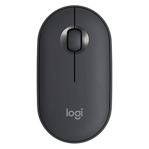 Logitech Pebble Wireless Mouse with Bluetooth or 2.4 GHz Receiver, Silent, Slim Computer Mouse with Quiet Clicks, for Laptop/Notebook/iPad/PC/Mac/Chromebook – Graphite