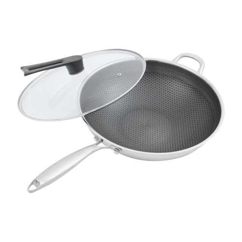 Wok de acero inoxidable antiadherente con tapa 36 cm miniatura 5