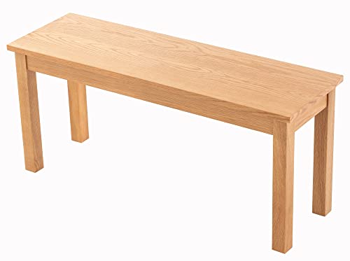 Hallowood Furniture Waverly - Banco de comedor de roble claro con acabado de roble claro - Banco de madera para cocina y comedor - Banco para porche, invernadero y pasillo Cover