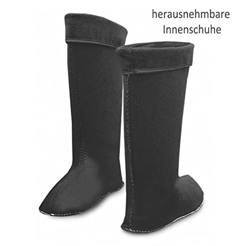 LEMIGO leichte EVA Gummistiefel gefüttert Grenlander (43, schwarz)