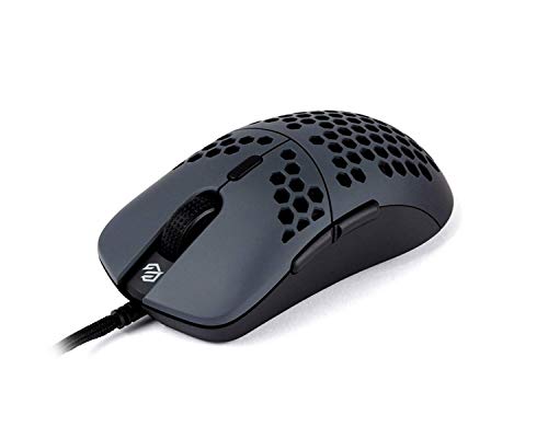 G-Wolves Hati HT-M 3360 Ultra Lightweight Honeycomb Shell Wired Gaming Mouse up to 12000 cpi - 6 Buttons - 2.18 oz (61g) (Black & Dark Grey)