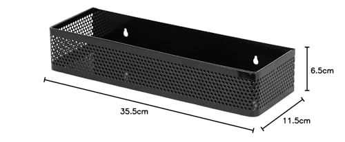 Image of SHIOK DECOR Long Metal Floating Wall Shelf Rack,for Decoration of Wall Living Room, Bedroom & Kitchen,Rack for Showpieces,Planter & Organizing Display Decorative Items Black - 2pcs