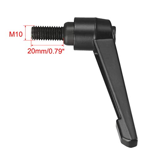 Image of uxcell M10 x 20mm Handle Adjustable Clamping Lever Thread Push Button Ratchet Male Threaded Stud Knobs Locking Rotating Screw Handles Quick Release Bolt Black 3pcs