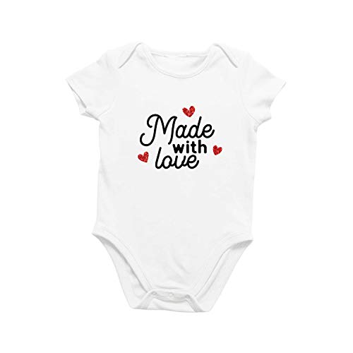 Image of Printique Organic GOTS Certified Baby Onesie Unisex Bodysuit 0-18 months - Valentine's Day