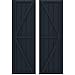 Ekena Millwork ARW102BF518X72OBH Americraft Five Exterior Real Wood Two Equal Panel Framed Board-n-Batten Shutters w/Double Z-Bar (Per Pair), 17 1/2"W x 72"H, Starless Night Blue