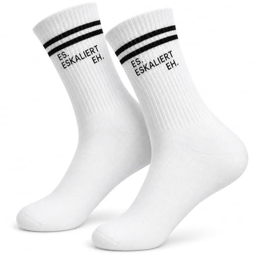 Scinzene ES ESKALIERT EH 36-44 Lustige Socken Unisex Lustige Geschenkidee Socken Lustig Für Festival Outfit Damen Herren Malle Accessoires Festival Zubehör Sportsocken Tennissocken