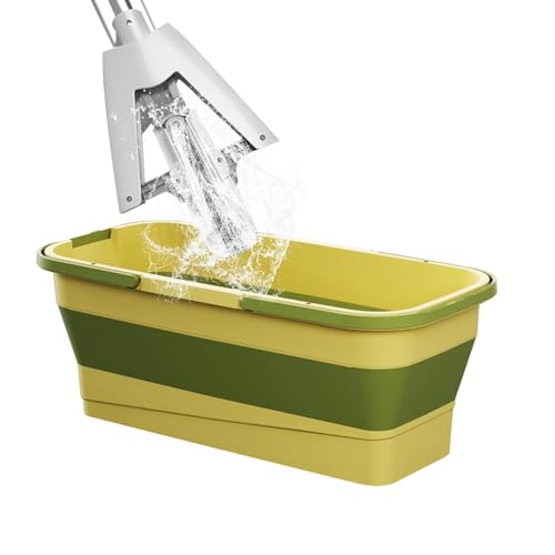 Mop Bucket - Bucket De Trapeador Plegable | Buckets Rectangulares Para La Limpieza Del Piso | Limpieza De Silicona Mop-Bucket | Canasta De Trapeador De Limpieza Rectangular Para La Cocina, Baño, Campa