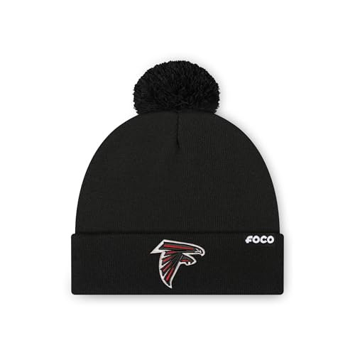 FOCO Atlanta Falcons NFL Logo Basic Pom Beanie...