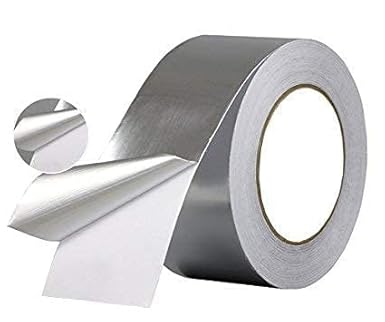 Globe Tech Aluminium Foil Adhesive Tape Heat-Resistant Metal Roll | Heavy Duty 48mm / 2 inch X 20 Mtr