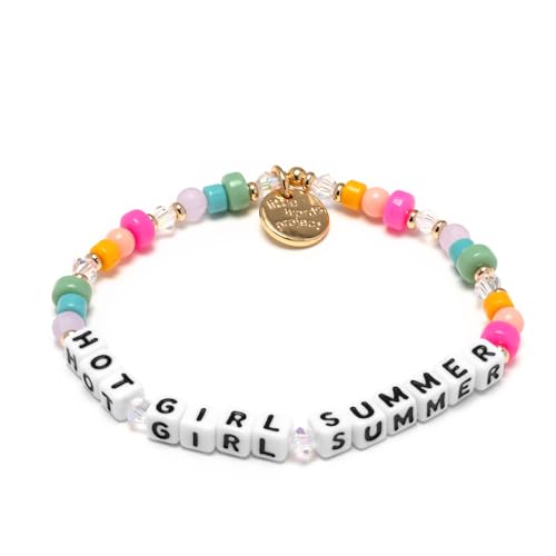 Hot Girl Summer Bracelet, The Original Word Bracelet, Made with Colorful Beads and Plated Brass Hardware, Handcrafted Design & Positive Message, Size ML