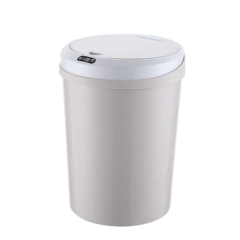 Smart Sensor Trash Can, Household 12L Capacity Omnidirectional Sensing 3 Operation Modes Mute Opening and Closing Waterproof Design(Khaki)