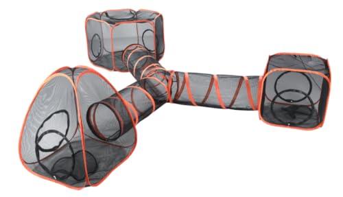 キャットトンネル 5点セット 猫用トンネル 大型速開型 ファスナー連結 立体構造 多頭飼い対応 室内・アウトドア 猫 おもちゃ