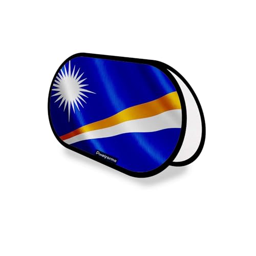 Drapeau Îles Marshall Polyester 70x120cm avec Support Ovale Anti-Plis