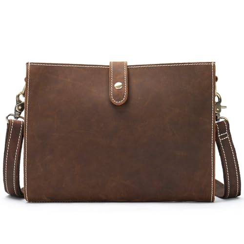 Bolsa de cuero elegante con diseño vintage y bandolera para ejecutivos