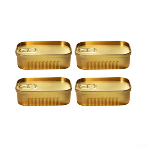 Sardinenförmige Metall-Aufbewahrungsdosen 4er Pack luftdicht Design