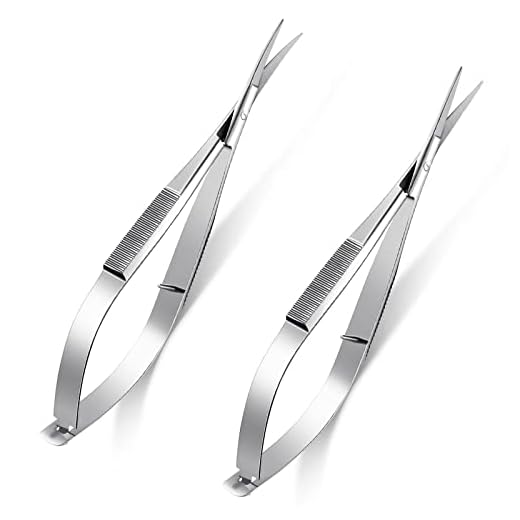 2 Pieces 4.7 Inch Stainless Steel Spring Scissors Embroidery Sewing Snips Scissors Eyebrow Trimming Scissor Curved Tip Thread Scissor for Ear Nose Mustache, 2 Styles (Silver)