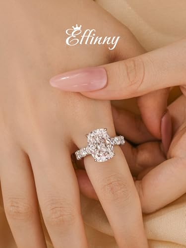 9.0ct Crushed Ice Elongated Cushion Cut Engagement Ring for Women,925 Sterling Silver Simulated Diamond Promise Ring for Wedding,Daily,Travel,Party4