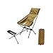 Chaise de Camping Pliante Portable avec Porte-gobelet Parfait pour Les caravanes, Les Voyages, la pêche, Le Camping, Le Jardin, Les Voyages et la Plage, Sac de Rangement Inclus(Color:Khaki + Pedals