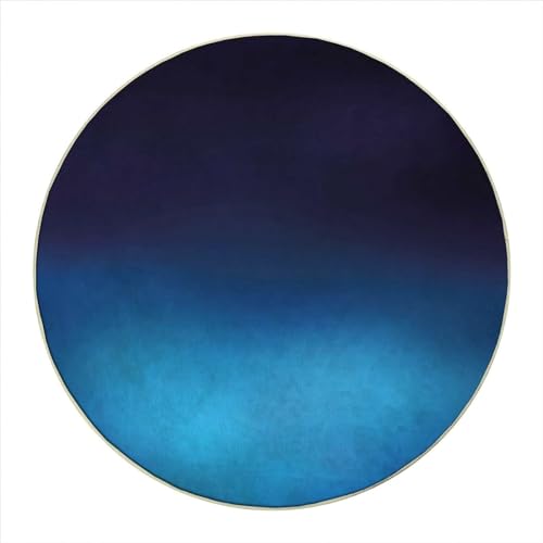 MomTumd Round Rug 39 in Navy Rolling Chair Mat Dark Blue Computer Gaming Rolling Chair Mat Anti-Slip Desk Mat Floor Mat for Office Chair