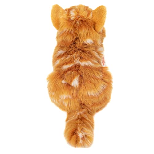 Teddy Hermann 91837 Cat lying red tiger 20 cm, cuddly toy with 75% recycled filling material, 20 cm, getigtert - Image 3