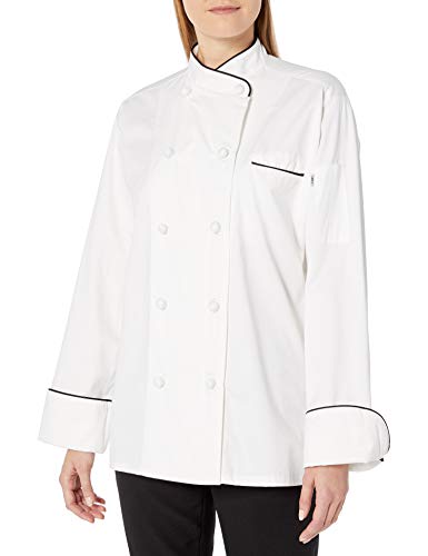 Uncommon Threads Unisex Luxembourg, White/Black Piping, Medium