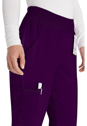Dickies Women's Scrub Pants Natural Rise Tapered Leg Pull-On Bottoms with 7 Pockets and Knit Waistband DK005, M, Eggplant - image 2