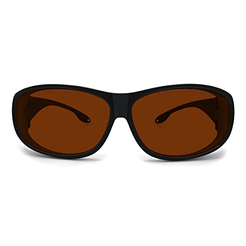 FREEMASCOT professionelle OD 4+ 190 nm-550 nm & 850 nm-1300 nm Wellenlänge Laser Schutzbrille für 405 nm, 450 nm, 532 nm, 980 nm, 1064 nm Laser (Frame Style 4) Cover