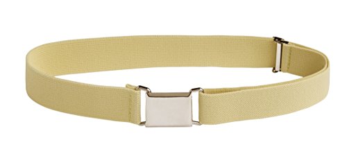 Sportoli8482; Kids Elastic Adjustable Dress Stretch Belt with Silver Square Buckle - Yellow,One Size
