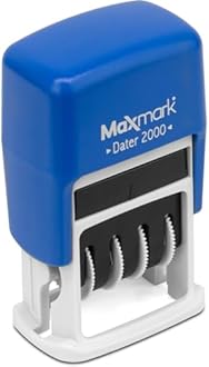 MaxMark Dater 2000, Self Inking Small Date Stamp with Blue Ink