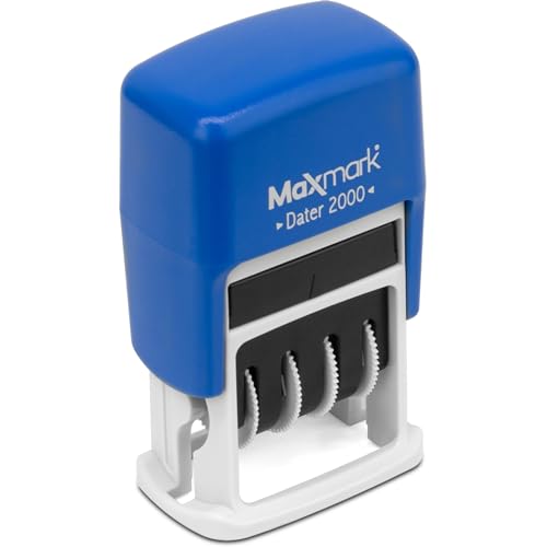 MaxMark Dater 2000, Self Inking Small Date Stamp with Blue Ink