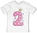 2. Geburtstag - 2. Geburtstag Mädchen Krone Sterne - 18/24 Monate - Weiß - Geburtstags Tshirt 2 Jahre mädchen - BZ02 - Baby Shirt für Mädchen und Jungen