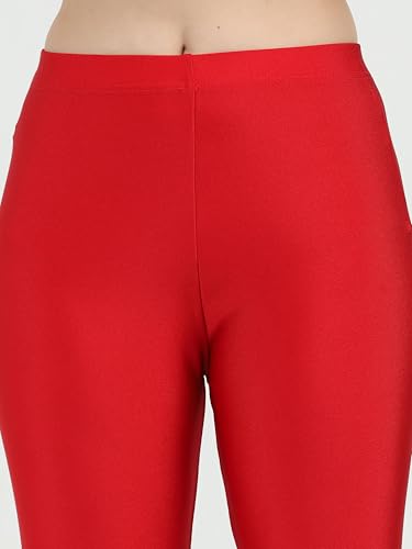 Image of Women's Nylon Shimmer Leggings | Ankle Length | Slim Fit | Stretchable Spandex Leggings | Shiny Finish | Casual Wear & Special Occasion
