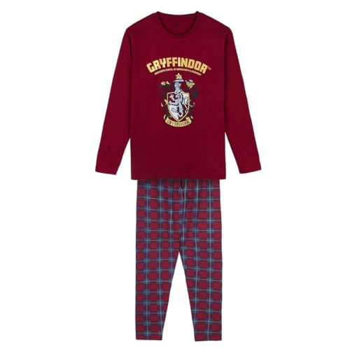 Harry Potter Pijamas para Mujer, Camiseta y Pantalon Largo Conjunto 2 Piezas para Adultos, Diseño Gryffindor Pijama Algodon Suave, Regalo Pijama para Adultos y Adolescentes | Talla L