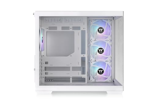 【Amazon.co.jp限定】Thermaltake View 380 TG ARGB Snow 120mm ARGBファン 4基搭載 ピラーレス ミドルタワー ATX PCケース CA-1Z2-00M6WN-00 CS9127