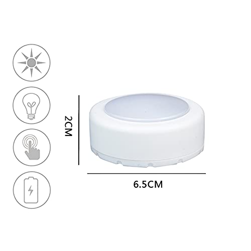 WRalwaysLX 10 Pack LED Cabinet Push Light, Operates On 3x1.5V AAA Batteries (Not Included) for Kitchen Under Cabinet Lighting, Closets, Cabinets, Counters…… - Image 3