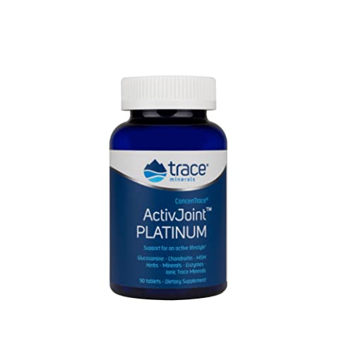 Trace Minerals | Active Joint Platinum | Glucosamine, Chondroitin, Msm, Herbs, Minerals, Enzymes, Concentrace | Dietary Supplement For Bone, Active Joints, And Ligament Support | 90 Tablets #TOP30