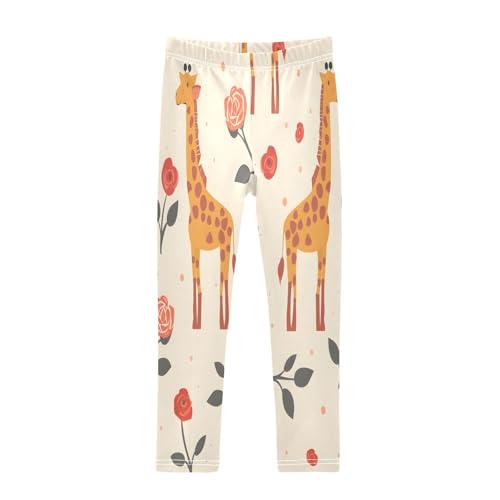 Bolaz Toddler Girls Leggings Printed Yoga Pants Leggings Giraffe Rose for Kids