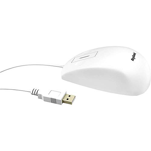 RaidSonic KeySonic Souris étanche en Silicone, capteur Tactile pour Le défilement, Indice de Protection IP68, câble USB (1,8 m), KSM-5030M-W