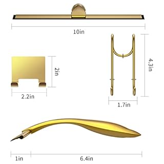 Shower Squeegee and Window Squeegee, Stainless Steel, 100% Streak-Free, Cleaner for Bathroom Showers Glass Doors, Home Mirrors, Car Windows Wiper, Adhesive Holder, Shower Door Hook, 10 Inch, Gold